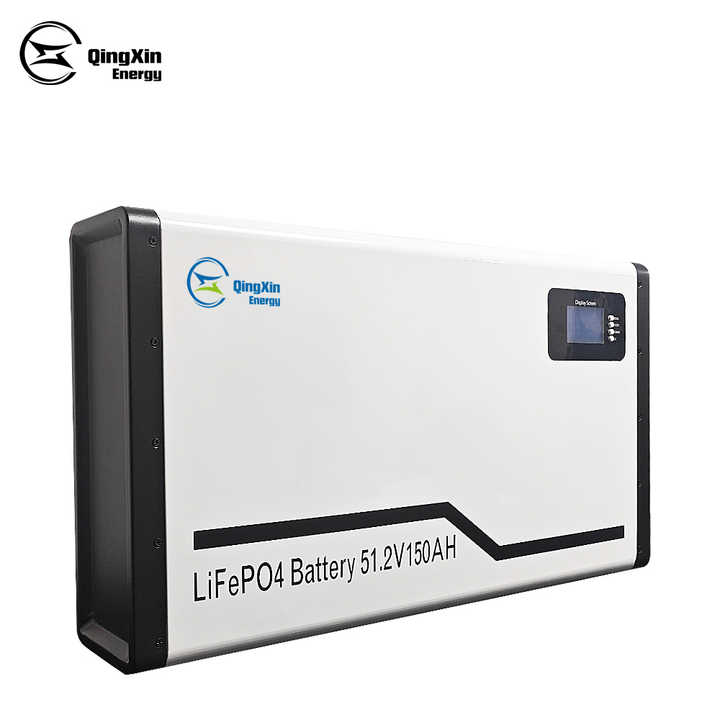 QingXin Energy Wall Mounted 7.6KWh LiFePO4 Battery Deep Cycle Solar Energy Storage Systems Lithium Battery 51.2V 150Ah