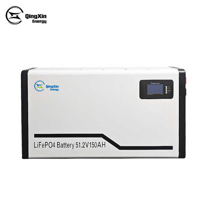 QingXin Energy Wall Mounted 7.6KWh LiFePO4 Battery Deep Cycle Solar Energy Storage Systems Lithium Battery 51.2V 150Ah