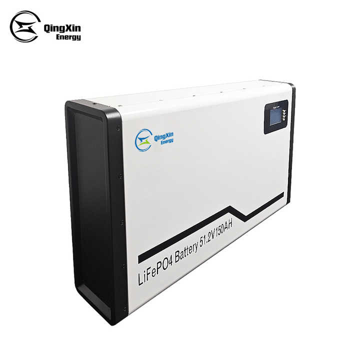 QingXin Energy Wall Mounted 7.6KWh LiFePO4 Battery Deep Cycle Solar Energy Storage Systems Lithium Battery 51.2V 150Ah